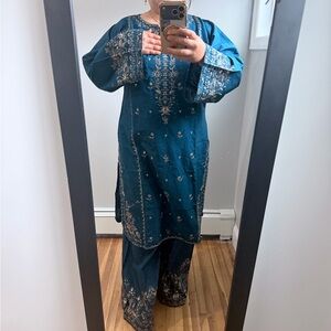 Pakistani 3 piece cotton dress kurta set